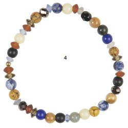 Ib Laursen Armbnd natursten og sm metalperler p elastik, 4 varianter, 1 stk.