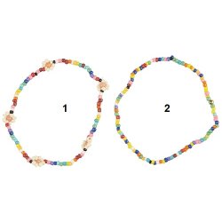 Ib Laursen Armbnd med glasperler, multifarvet, 2 ass., 1 stk.