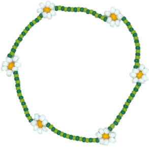By Str Armbnd med sm blomster  Grn