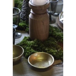 Ib Laursen Bakke med bladmnster antik messingfinish 11 cm.