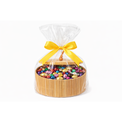 Bambus�ske fyldt med 125g blandet chokolade