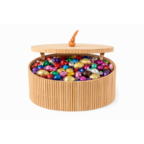 Bambus�ske fyldt med 125g blandet chokolade