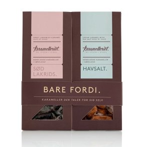 Karamelleriet - BARE FORDI - 2 x 110g S�d lakrids- og Havsaltkaramel