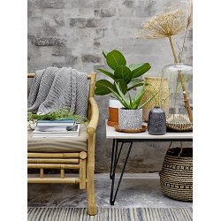 Bloomingville - Barry Plaid, tppe, Bl, Genanvendt Bomuld 160x130 cm.