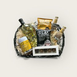 Bastkurv med gin, tonic og snacks