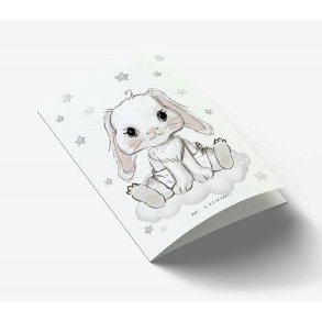 Mouse & Pen - Be loving kanin kort -  lille  A7 Kort