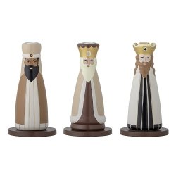 Bloomingville Betiel Lysestage, Natur, FSC100%, Bg, st af 3 stk.