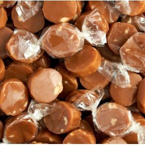 Karamel Kompagniet - Bl�d karamel med peanuts og havsalt - 1 stk., ca 3g. 