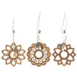 Ib Laursen Blomst i udstanset messing til ophng 3 ass., 1 stk.