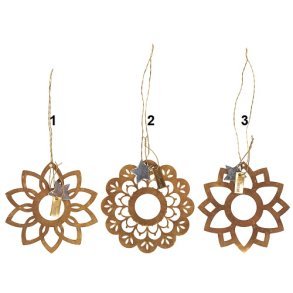 Ib Laursen Blomst i udstanset messing til ophng 3 ass., 1 stk.