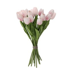 Bloomingville Tulip Buket, Rosa, Kunstige Blomster D17xH32 cm