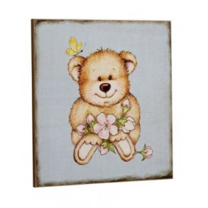 EJA Skilt bl bamse, 30x30 cm