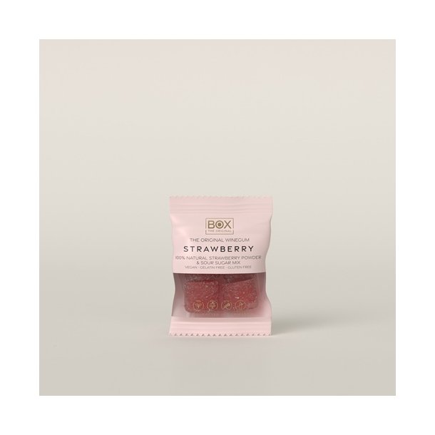 Box The Original - JUST THE WINEGUM - STRAWBERRY FLOWPACK- 100 % VEGAN 10g