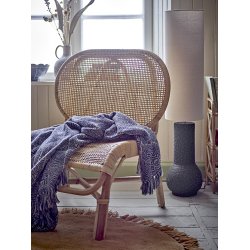 Bloomingville - Bresso Plaid, Bl, Genanvendt Bomuld - 160 x 130 cm