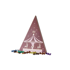 FORUDBESTILLING Cocoture kalender lyser�d/r�d, 270g mix � chokoladekugler & marcipan