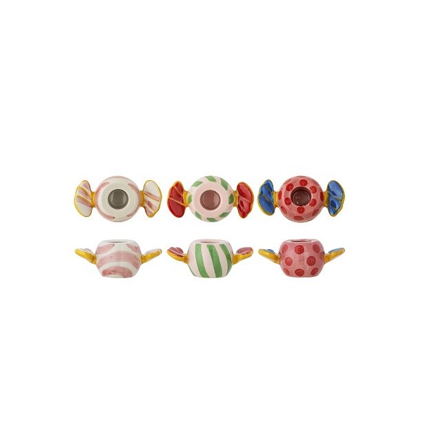Bloomingville - Caramella Lysestage, Rosa, Stentj st af 3 stk.