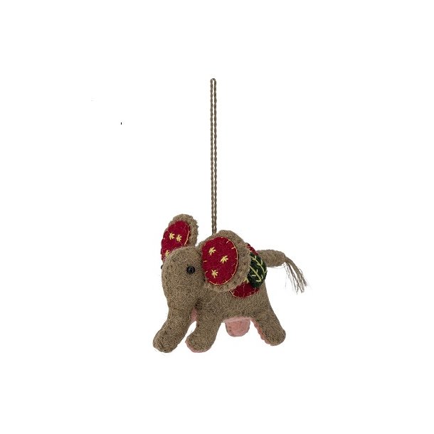 Bloomingville - Cassis Ornament Elefant, Brun, Uld