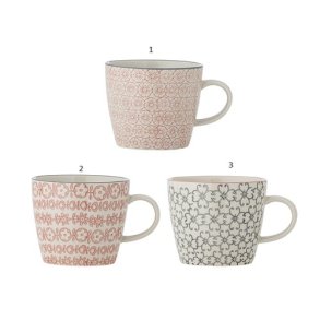 Bloomingville Cecilie Kop med hank Rosa Stentj Stor 9,5 x H8 cm. 1 stk.