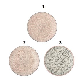 Bloomingville Cecilie tallerken Rosa Stentj D20xH3 cm. 3 varianter, 1 stk.