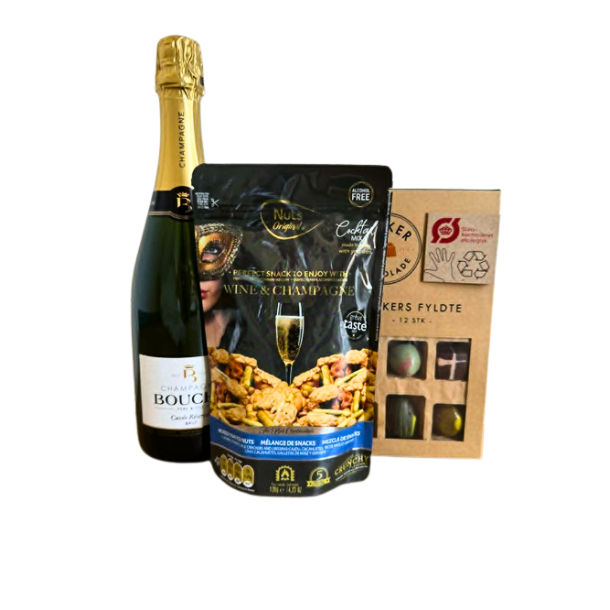 Champagne, chokolade og snacks til FARS DAG