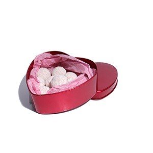 Cocoture - Champagnetr�fler i r�dt metalhjerte - 100g 