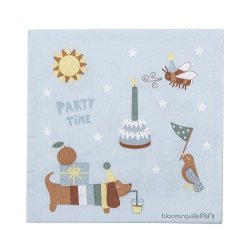 Bloomingville Mini  - Charlie Serviet, Bl, FSC Mix, Papir - 20 stk