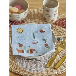 Bloomingville Mini  - Charlie Serviet, Bl, FSC Mix, Papir - 20 stk