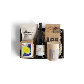 Eksklusiv gavekurv med Ch�teauneuf-du-Pape, kaffe, te og chokolade