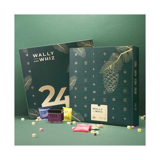 Wally and Whiz Gourmet Julekalender 2025 - GRN -  393g vingummi + gratis 140g btte