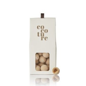 Cocoture - 90g karamellove, karamelliseret hvid chokolade med karamel/havsalt i hvid dragbox