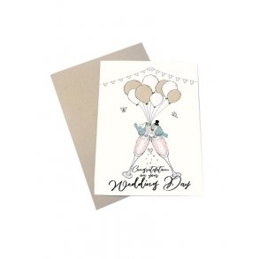 Mouse & Pen -  Congratulation on your Wedding Day A6 kort