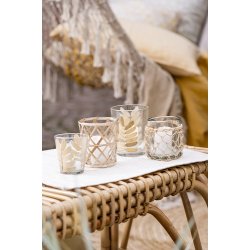 Ib Laursen Dkkeserviet beige med hvide striber 35-45 cm