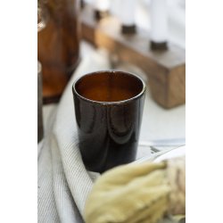 Ib Laursen Drikkeglas brun Colour Play mundblst 1 stk