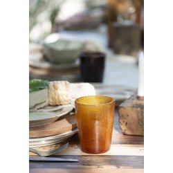 Ib Laursen Drikkeglas mustard Colour Play mundblst 1 stk