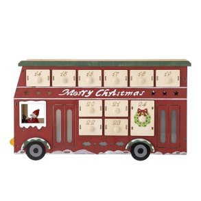 Bloomingville Edvard Kalender med lys, Rd, Krydsfiner - uden indhold