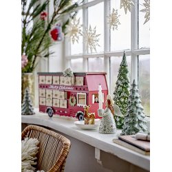 Bloomingville Edvard Kalender med lys, R�d, Krydsfiner - uden indhold