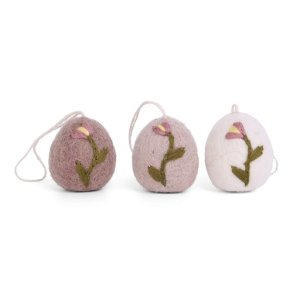 Gry & Sif - g med broderet Tulipan - Set of 3