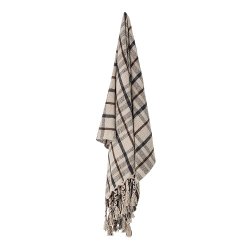 Bloomingville Ekin Plaid, Natur, Genanvendt Bomuld 150x120cm