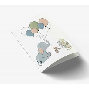 Mouse & Pen - Elephant balloon lille A7 kort
