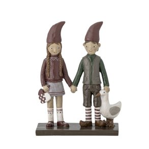 Bloomingville - Nissepar Elion Deko, Rd, Polyresin 12,5 cm.