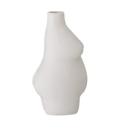 Bloomingville Elora Vase, Hvid, Stent�j 18 cm 
