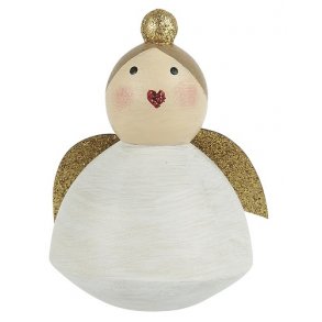 Ib Laursen Engel med glimmermund stende hndmalet