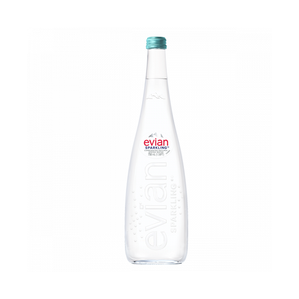 Evian, sparkling mineral water 75 CL glas