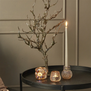 Speedtsberg - fyrfadsstage D9x9 cm glas peach - 1 stk (stage til venstre)