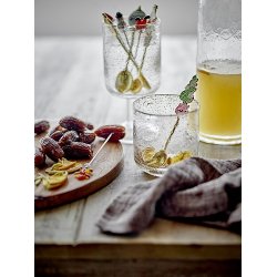 Bloomingville Feliz Cocktail Gaffel, R�d, Glas, s�t af 4 stk.