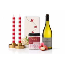 Fejringspose med vin og l�kkerier 