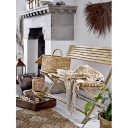 Bloomingville - Fini Plaid, Gul, Genanvendt Bomuld 160x130 cm.