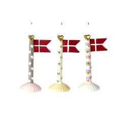 Speedtsberg flag med hjerte 3 forskellige, 1 stk. - 14 cm - keramik 