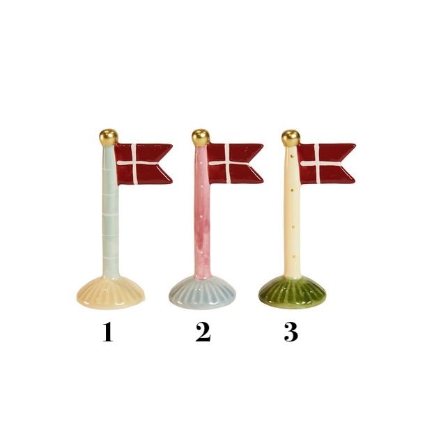 Speedtsberg Flag 14 cm keramik - 3 forskellige - pris 1 stk. 