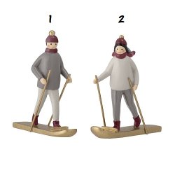 Bloomingville - Nisser p ski Franci Deko, Gr, Polyresin 1 stk. vlg variant